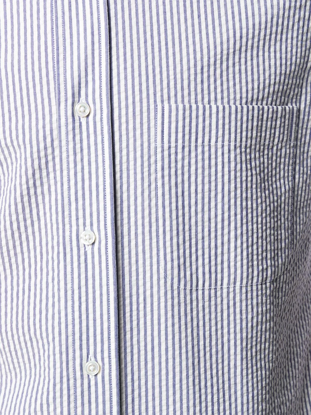 Brand new ✔️ Thom Browne Striped short sleeved seersucker shirt shirts of men ⭐ 5 Thom Browne striped short-sleeved seersucker shirt