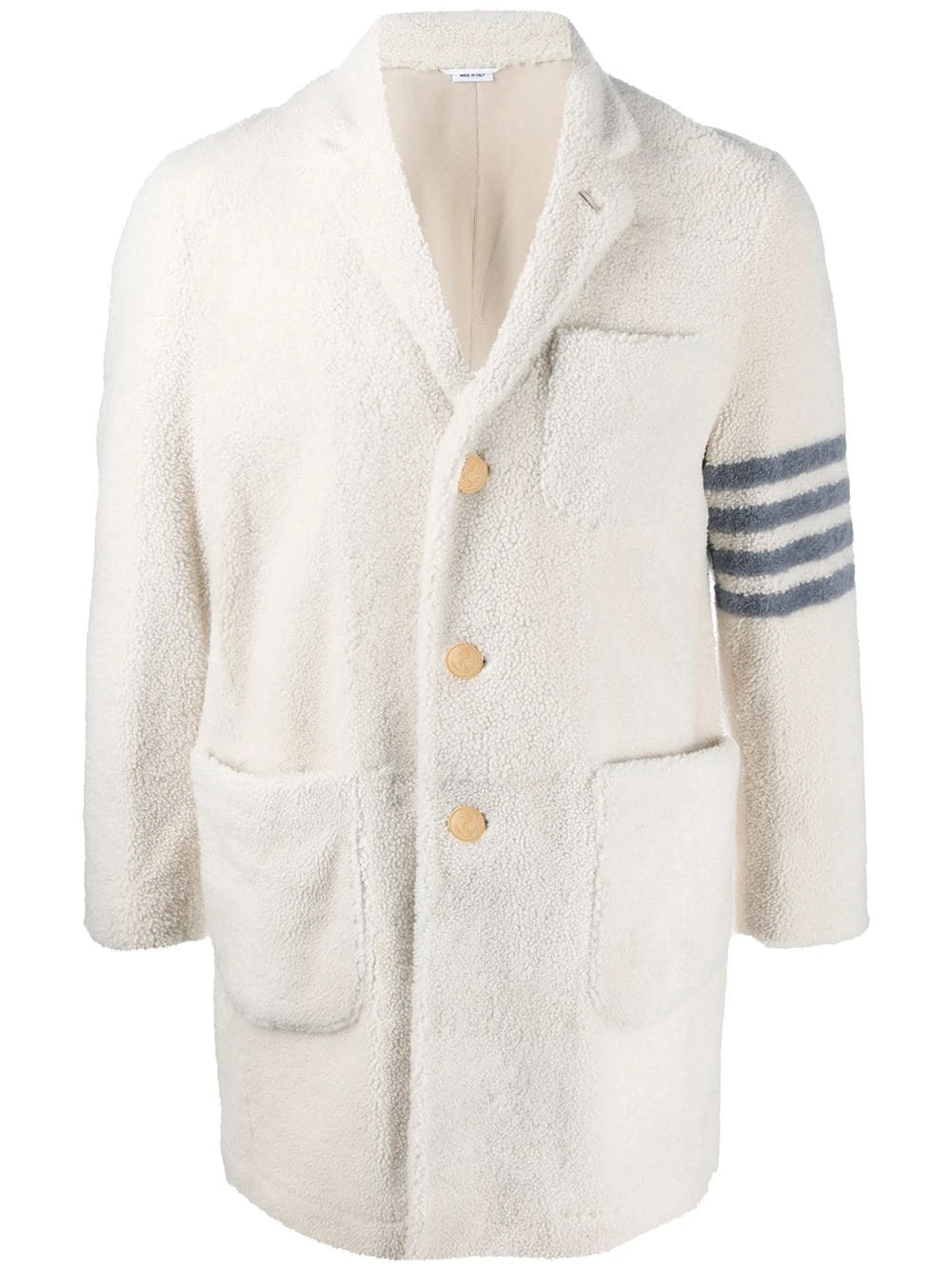 Cheap π Thom Browne 4 Bar shearling sack overcoat single breasted coats of men π 1 Thom Browne 4-Bar shearling sack overcoat