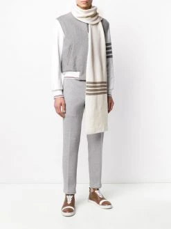 Thom Browne ribbed 4-Bar stripe scarf