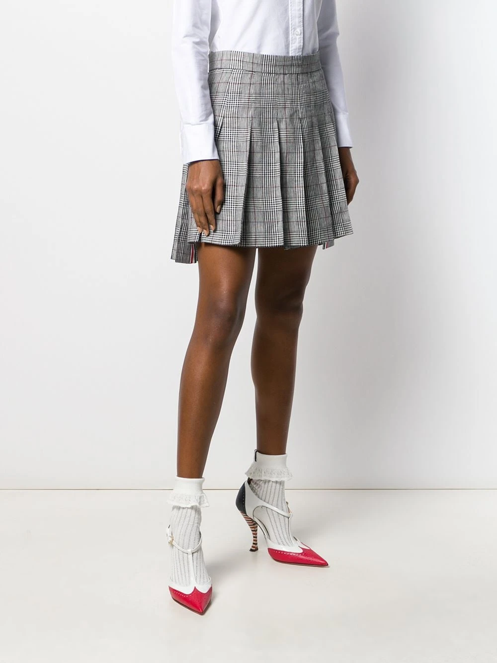 Cheap ✔️ Thom Browne Crisp linen pleated miniskirt pleated skirts of women ⌛ 3 Thom Browne crisp linen pleated miniskirt