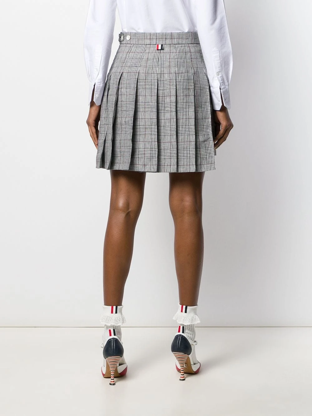 Cheap ✔️ Thom Browne Crisp linen pleated miniskirt pleated skirts of women ⌛ 4 Thom Browne crisp linen pleated miniskirt
