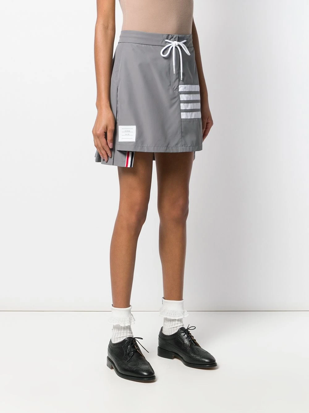 Coupon ✔️ Thom Browne Flyweight tech pleated 4 Bar miniskirt pleated skirts of women ✨ 3 Thom Browne flyweight tech pleated 4-Bar miniskirt