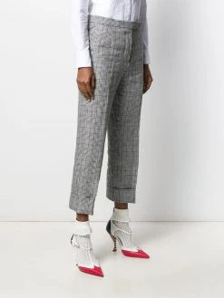 New ❤️ Thom Browne Check print cropped trousers cropped pants of women ✨ 9 Thom Browne check print cropped trousers
