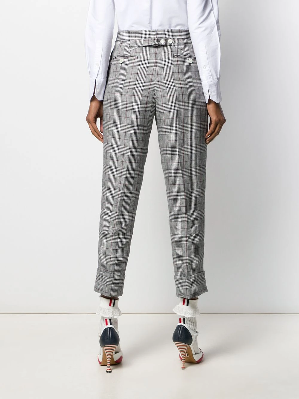 New ❤️ Thom Browne Check print cropped trousers cropped pants of women ✨ 4 Thom Browne check print cropped trousers