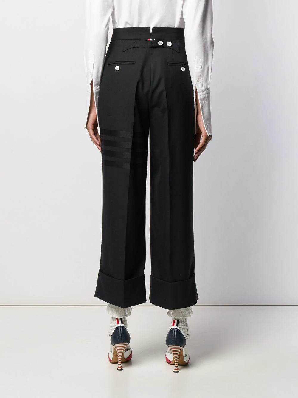 Discount π Thom Browne 4 Bar high waisted trousers cropped pants of women π 4 Thom Browne 4-Bar high-waisted trousers