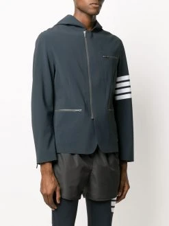 Thom Browne lightweight tech hooded 4-Bar jacket