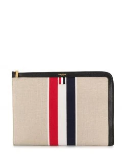 Thom Browne military canvas striped gusset folio