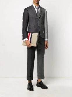 Thom Browne military canvas striped gusset folio