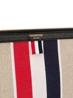 Thom Browne military canvas striped gusset folio