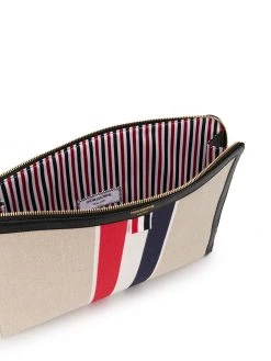 Thom Browne military canvas striped gusset folio