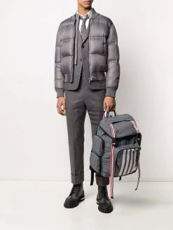 Thom Browne 4-Bar tricolour webbing ripstop backpack