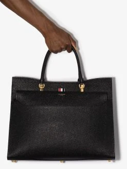 Discount β€οΈ Thom Browne Large pebbled Duet tote tote bags of men π 9 Thom Browne large pebbled Duet tote