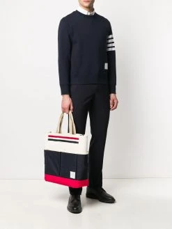 Thom Browne tricolour canvas garden tote