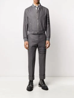 Thom Browne tonal 4-Bar flannel blouson jacket