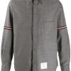 Thom Browne tricolour velvet stripe shirt jacket