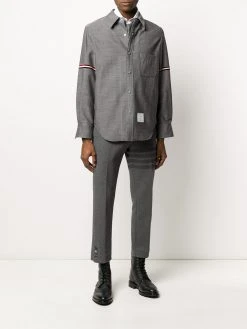 Thom Browne tricolour velvet stripe shirt jacket