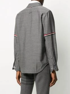 Thom Browne tricolour velvet stripe shirt jacket