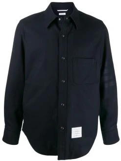 Thom Browne flannel tonal 4-Bar shirt jacket