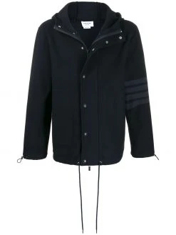 Thom Browne tonal 4-Bar hooded jacket