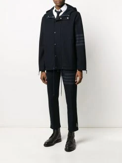 Thom Browne tonal 4-Bar hooded jacket