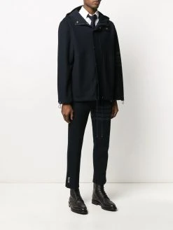 New β Thom Browne Tonal 4 Bar hooded jacket lightweight jackets of men π 7 Thom Browne tonal 4-Bar hooded jacket