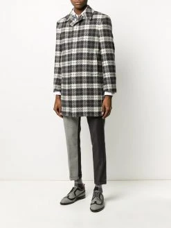 Thom Browne tartan check tweed coat