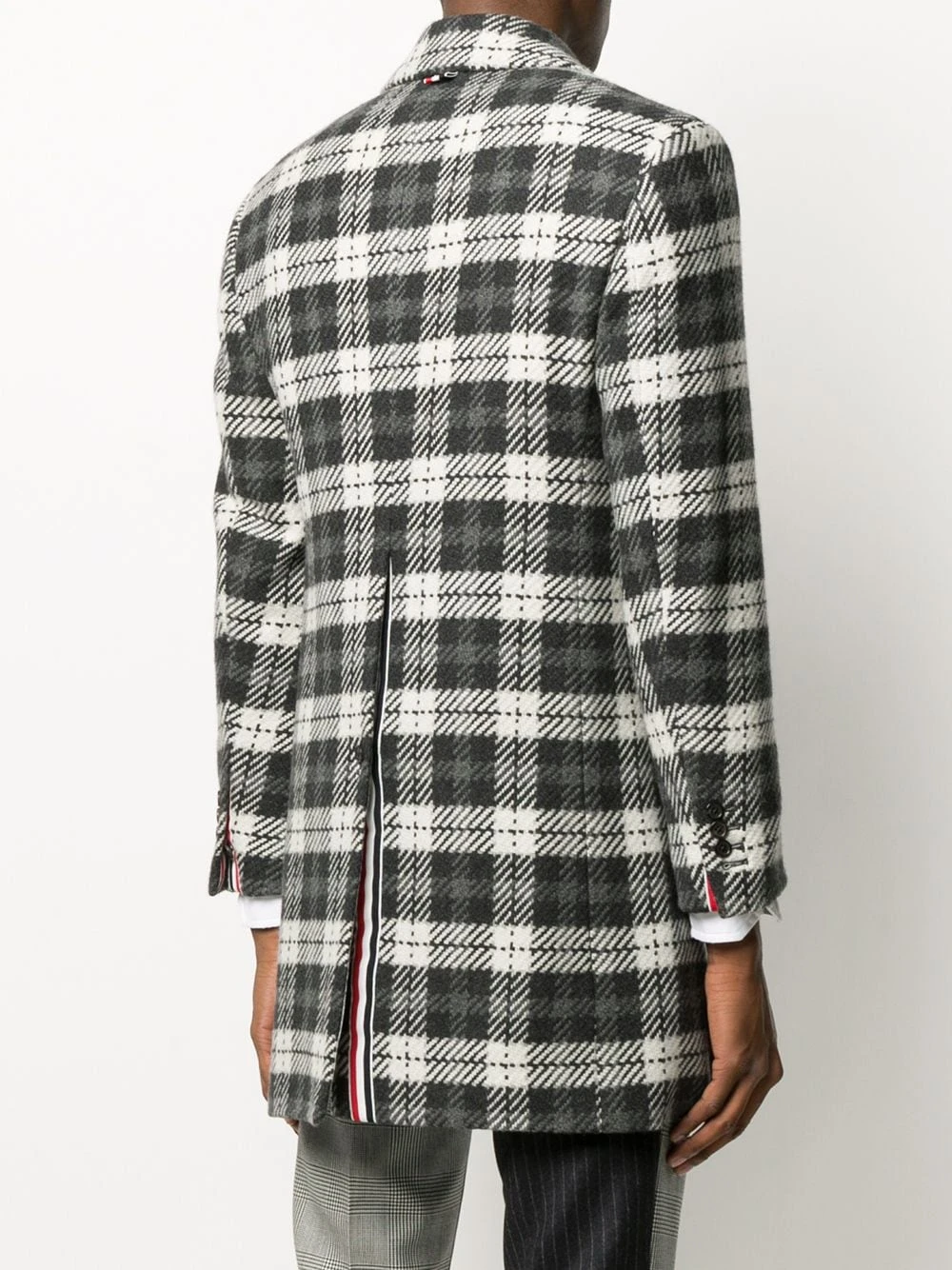 Outlet β€οΈ Thom Browne Tartan check tweed coat single breasted coats of men π 4 Thom Browne tartan check tweed coat