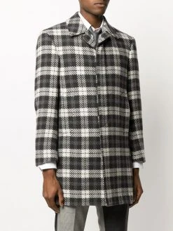 Outlet β€οΈ Thom Browne Tartan check tweed coat single breasted coats of men π 9 Thom Browne tartan check tweed coat