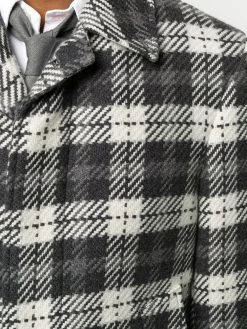 Outlet β€οΈ Thom Browne Tartan check tweed coat single breasted coats of men π 11 Thom Browne tartan check tweed coat