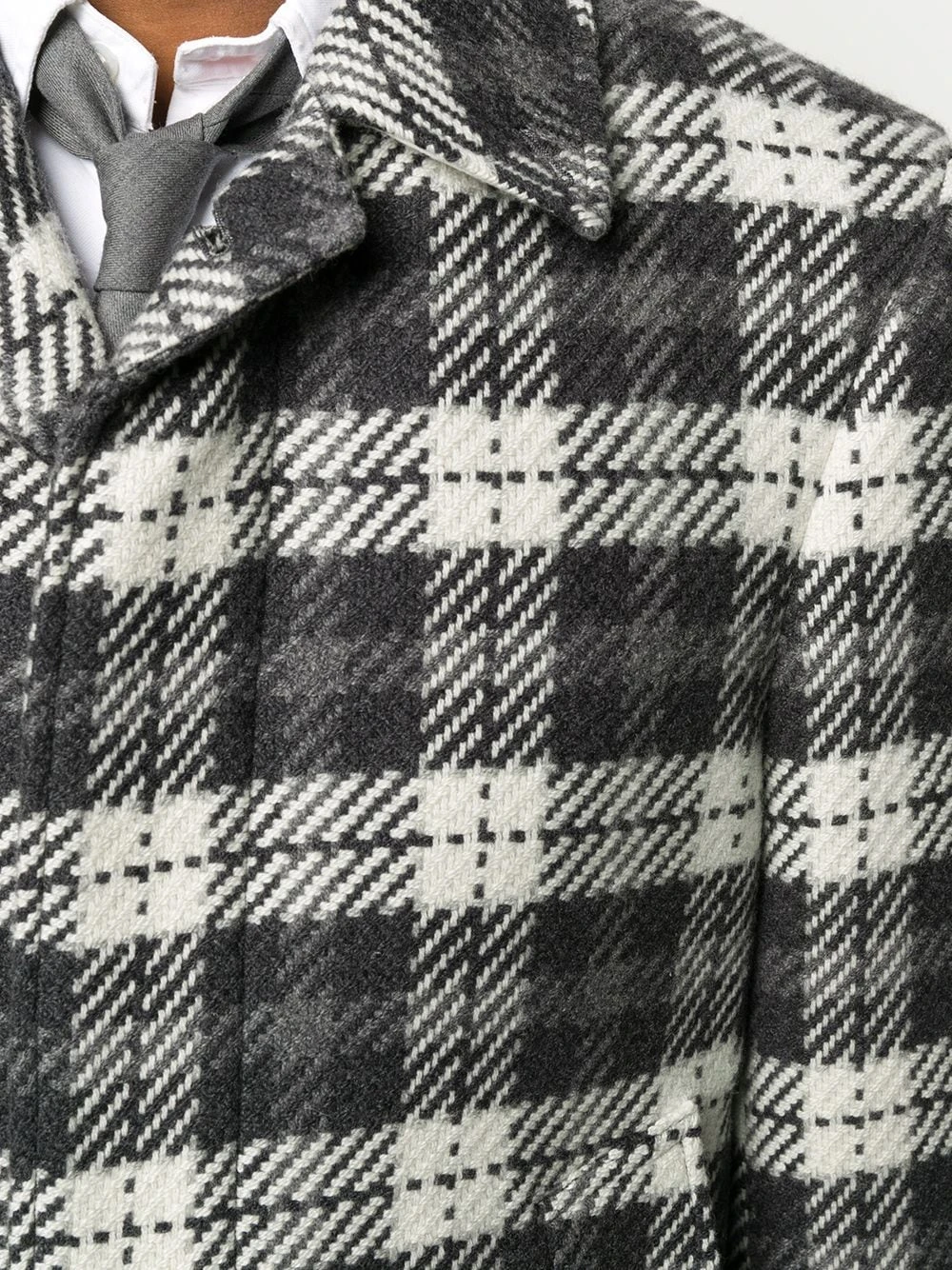 Outlet β€οΈ Thom Browne Tartan check tweed coat single breasted coats of men π 5 Thom Browne tartan check tweed coat