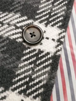Outlet β€οΈ Thom Browne Tartan check tweed coat single breasted coats of men π 13 Thom Browne tartan check tweed coat