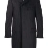 Thom Browne chalk-stripe Chesterfield overcoat