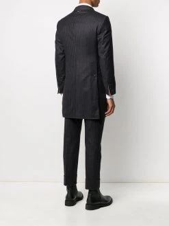 Thom Browne chalk-stripe Chesterfield overcoat