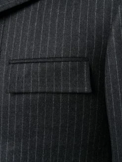 Thom Browne chalk-stripe Chesterfield overcoat