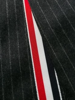 Thom Browne chalk-stripe Chesterfield overcoat
