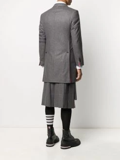 Thom Browne tonal 4-Bar Chesterfield overcoat