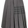 Thom Browne knee-length pleated 4-Bar striped skirt