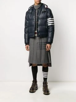 Thom Browne knee-length pleated 4-Bar striped skirt