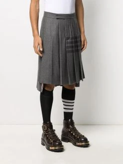 Thom Browne knee-length pleated 4-Bar striped skirt