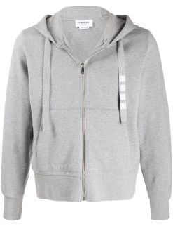 Thom Browne 4-Bar double-knit zip-up hoodie