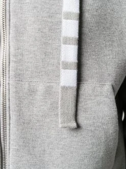 Thom Browne 4-Bar double-knit zip-up hoodie