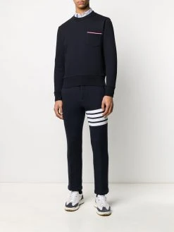 Thom Browne loopback stripe pocket sweatshirt