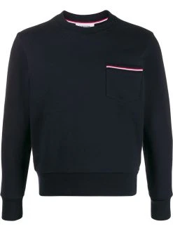Thom Browne loopback stripe pocket sweatshirt
