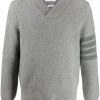 Thom Browne tonal 4-Bar shawl pullover