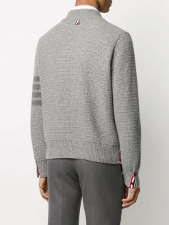 Thom Browne tonal 4-Bar shawl pullover