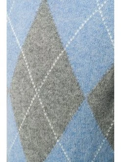 Thom Browne argyle ribbed V-neck jumper