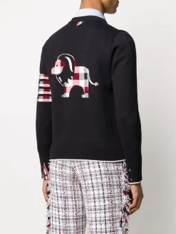Thom Browne 4-Bar Lion Icon jacquard cardigan