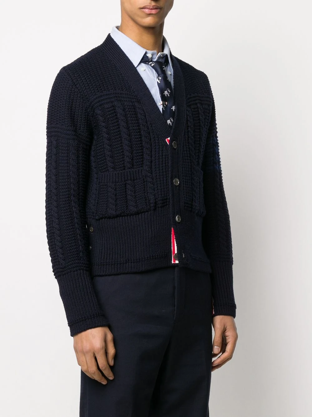 Discount 👏 Thom Browne Aran cable 4 Bar cardigan cardigans of men ✔️ 3 Thom Browne Aran cable 4-Bar cardigan