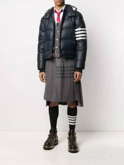 Thom Browne Aran cable Cricket stripe cardigan