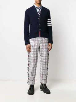 Thom Browne 4-Bar waffle stitch cardigan